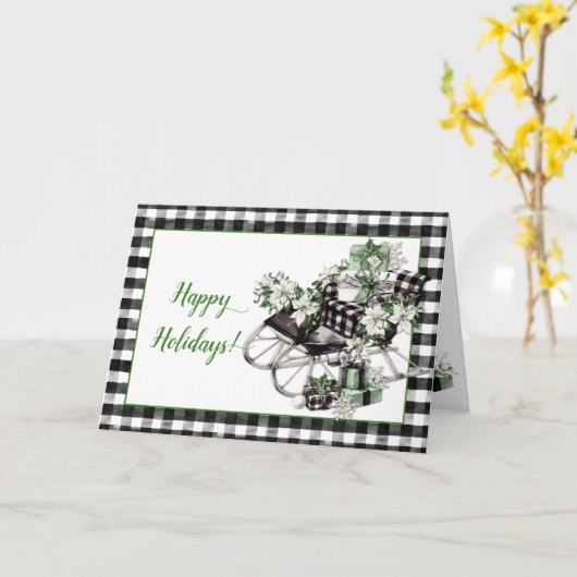  groene en zwarte penseelhoes kaart (Gele Bloem)