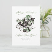  groene en zwarte pillen voor kerstmis feestdagenkaart (Staand voorkant)