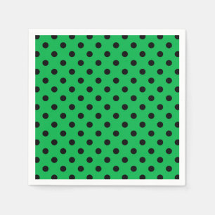 Groene en zwarte poka Dots Servet