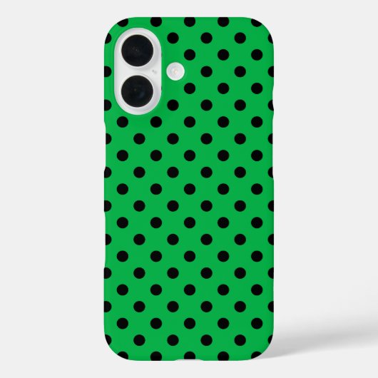 Groene en zwarte polka stippen Case-Mate iPhone case (Achterkant)