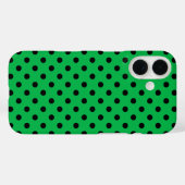 Groene en zwarte polka stippen Case-Mate iPhone case (Achterkant (horizontaal))