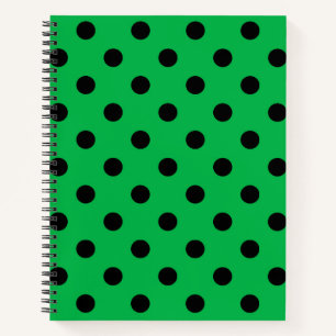 Groene en zwarte polka stippen notitieboek