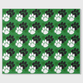 Groene en zwarte pootafdruk cadeaupapier (Vlak)