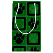 Groene en Zwarte Pootafdruk Klein Cadeauzakje (Voorkant)