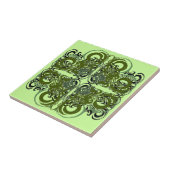 Groene en zwarte retro Tegels Tegeltje (Zijkant)