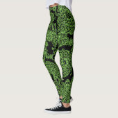 Groene en zwarte schedelleggings leggings (Links)