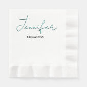 Groene en Zwarte Script Lettertype Afstuderen Servet (Voorkant)