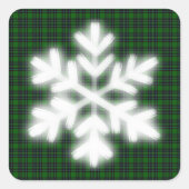 Groene en zwarte spelden met sneeuwvlokdetails vierkante sticker (Voorkant)