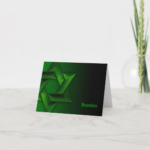 Groene en Zwarte Ster van David Dank U Notitiekaartje
