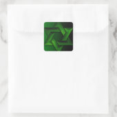 Groene en zwarte ster van David Vierkante Sticker (Tas)