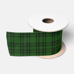 Groene en Zwarte Stewart Kersttartan Satijnen Lint