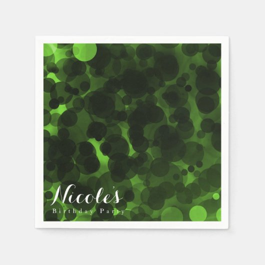 Groene en zwarte Stippen Moderne grafische kaart Servet (Voorkant)