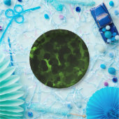 Groene en zwarte Stippen Moderne grafische partij Papieren Bordje (Feest)