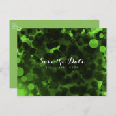 Groene en zwarte Stippen Moderne Partij Opslaan Da Aankondigingskaart (Voorkant / Achterkant)