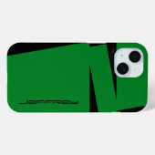 Groene en zwarte streep op Stripe Minimalist, naam Case-Mate iPhone Case (Achterkant (horizontaal))