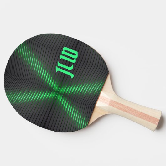 Groene en zwarte streep-techniek met Initialen Tafeltennisbatje (Zijkant)