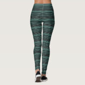 Groene en zwarte strepen leggings (Achterkant)