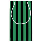 Groene en zwarte strepen van snoep klein cadeauzakje (Achterkant)