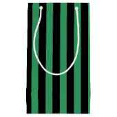 Groene en zwarte strepen van snoep klein cadeauzakje (Voorkant)