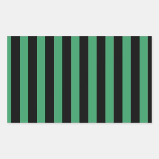 Groene en zwarte strepen van snoep rechthoekige sticker (Voorkant)