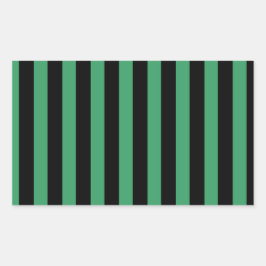 Groene en zwarte strepen van snoep rechthoekige sticker