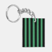 Groene en zwarte strepen van snoep sleutelhanger (Voorkant Links)