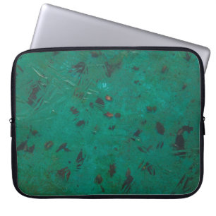 Groene en zwarte verf laptop sleeve
