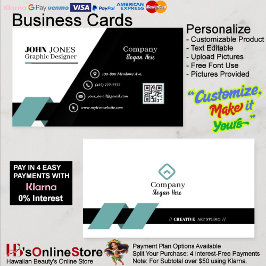 Groene en zwarte Visitekaartjes 9 Pack of 100