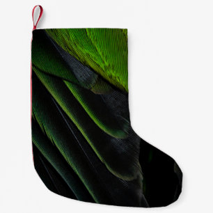 Groene en zwarte vlechttextiel kleine kerstsok