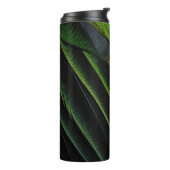Groene en zwarte vlechttextiel thermosbeker (Gedraaid links)