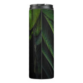 Groene en zwarte vlechttextiel thermosbeker (Achterkant)