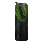 Groene en zwarte vlechttextiel thermosbeker (Geroteerd rechts)