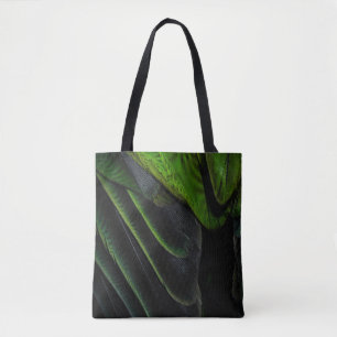 Groene en zwarte vlechttextiel tote bag