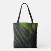 Groene en zwarte vlechttextiel tote bag (Achterkant)