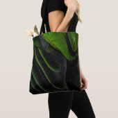 Groene en zwarte vlechttextiel tote bag (Dichtbij)