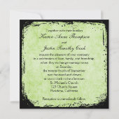 Groene en Zwarte Vogel- en Vezeluitroeping Kaart (Achterkant)