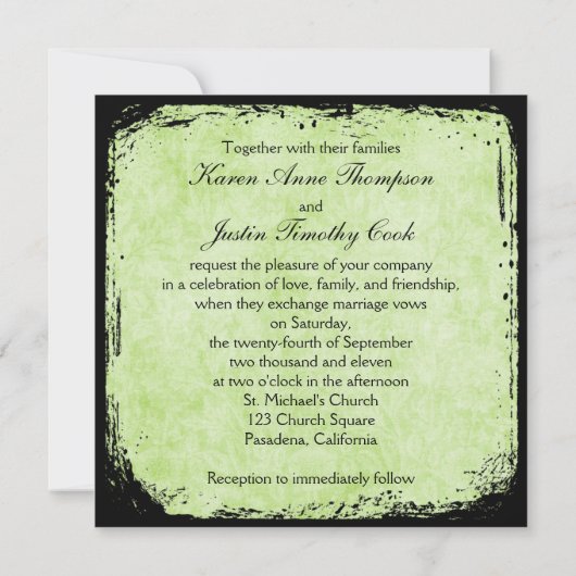 Groene en Zwarte Vogel- en Vezeluitroeping Kaart (Achterkant)