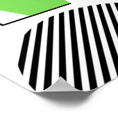 Groene en zwarte vorm op witte achtergrond Abstrac Poster (Hoek)