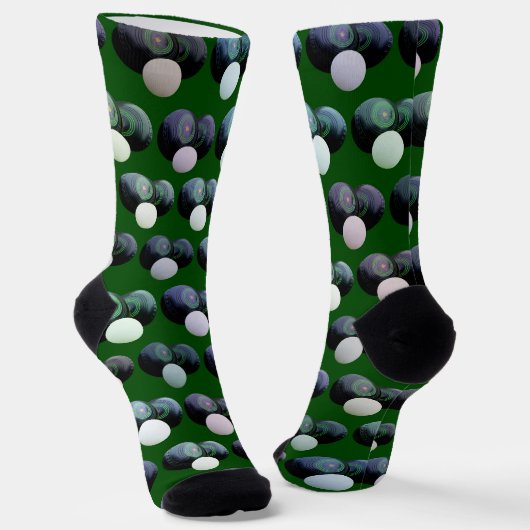 Groene en zwarte wandelschoenen, Sokken van bemann (Gebogen)