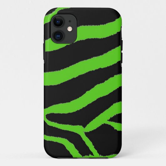 Groene en zwarte zebra bontprint Case-Mate iPhone case (Achterkant)