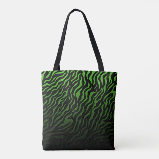 Groene en zwarte zebraprint: Stijlvol Tote Bag (Achterkant)
