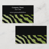 Groene en zwarte zebraprint visitekaartje (Voorkant / Achterkant)