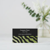 Groene en zwarte zebraprint visitekaartje (Staand voorkant)