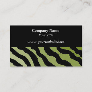 Groene en zwarte zebraprint visitekaartje