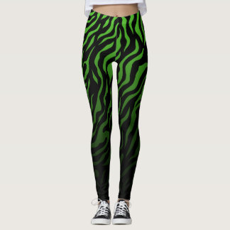 Groene en zwarte zebrastrepen: stijlvolle Leggings