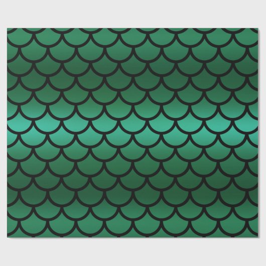 Groene en zwarte zeemeerminnende vis cadeaupapier (Vlak)
