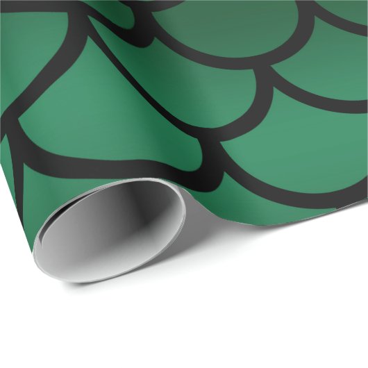 Groene en zwarte zeemeerminnende vis cadeaupapier (Rol Hoek)