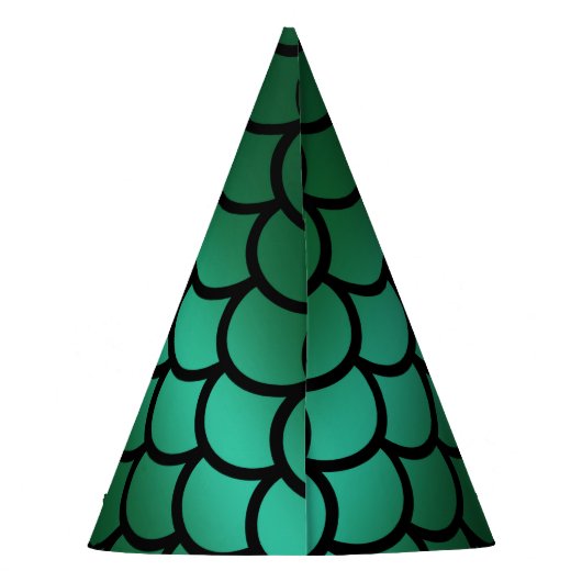 Groene en zwarte zeemeerminnende vis feesthoedjes (Achterkant)