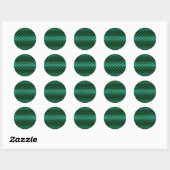 Groene en zwarte zeemeerminnende vis ronde sticker (Vel)