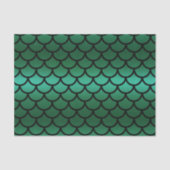 Groene en zwarte zeemeerminnende vis tissuepapier (Voorkant)